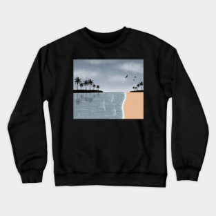 Sandy beach and cloudy skies Crewneck Sweatshirt